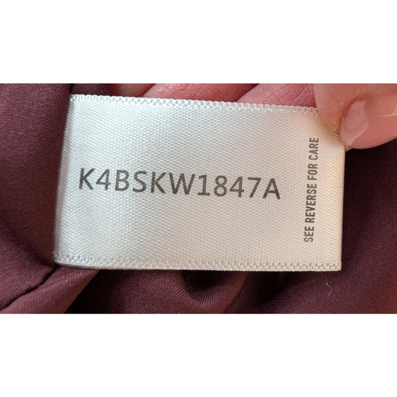 Bishop & Young Burgundy Vegan Leather Mini Skirt Small Button Up Tie Waist Retro - Picture 9 of 11